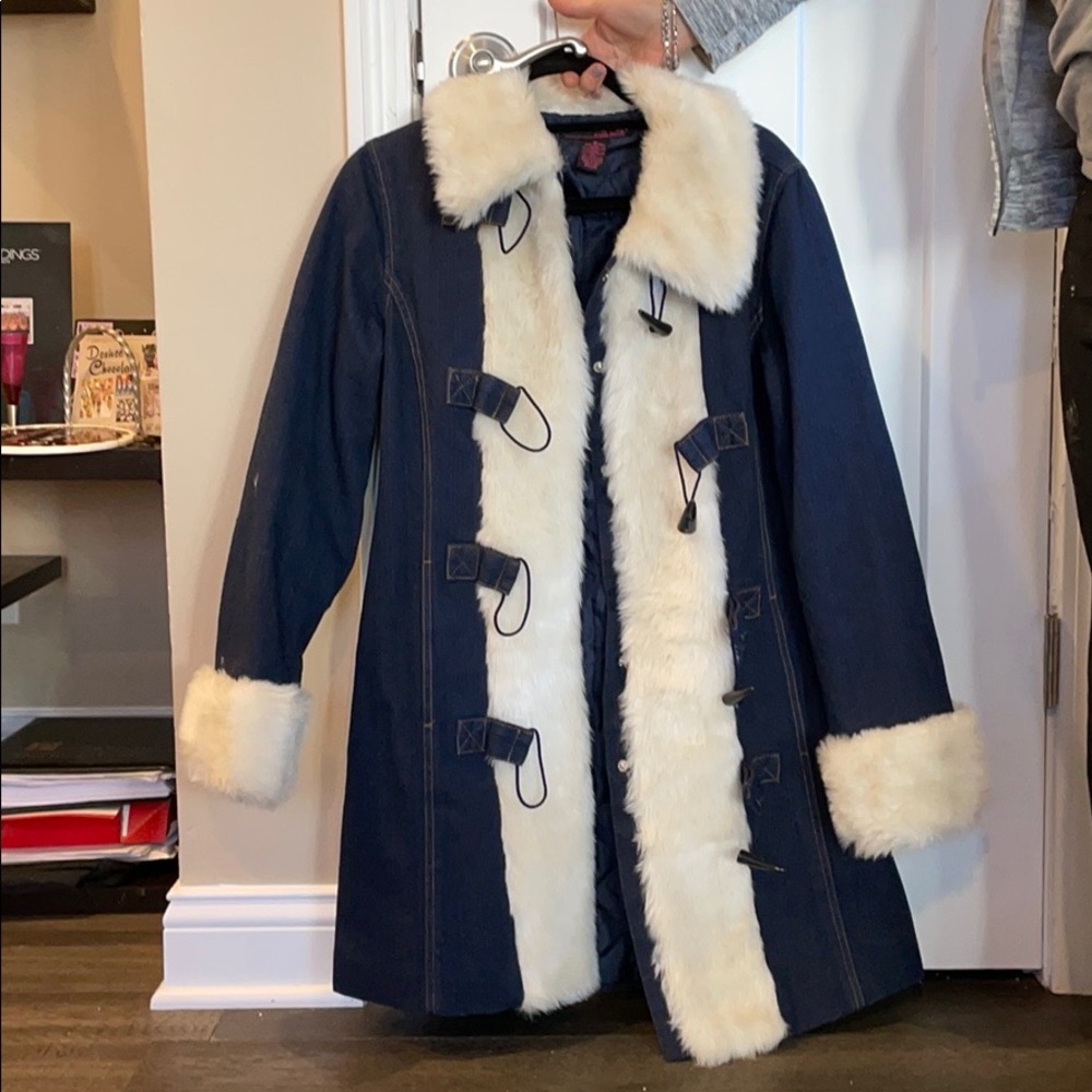 Willi Smith Denim Jacket with Faux Fur